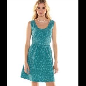 Open back Lauren Conrad teal sleeveless dress